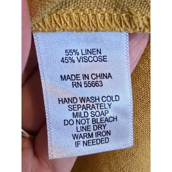 Tahari mustard yellow linen shirt women's size xs - Picture 7 of 7
